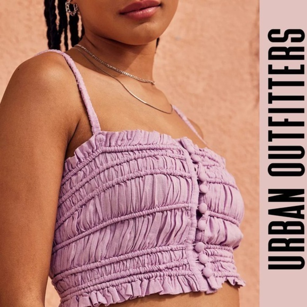 Urban Outfitters top UO ruched cami Top smocked spring summer